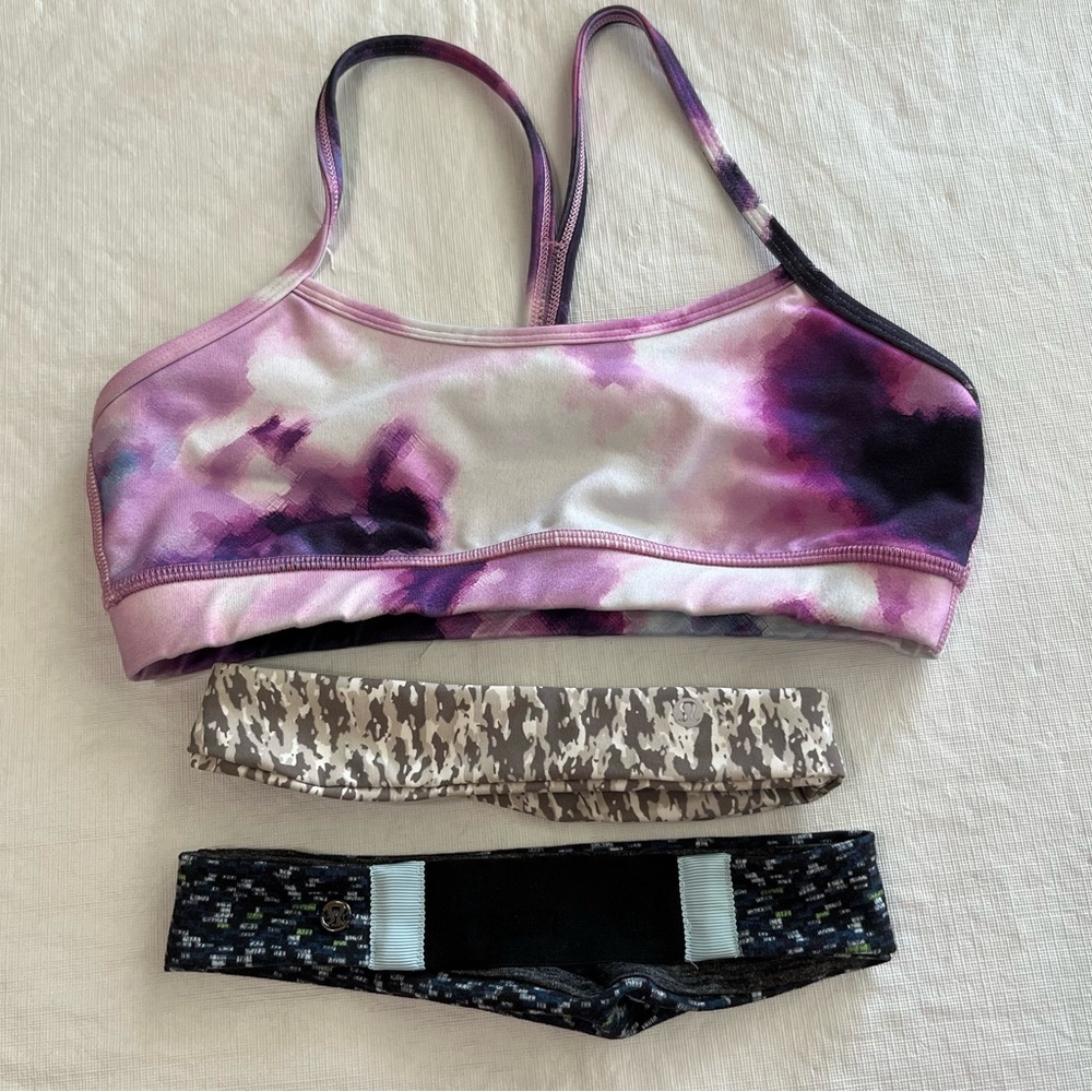 Lululemon Bra & 2 Headbands Bundle